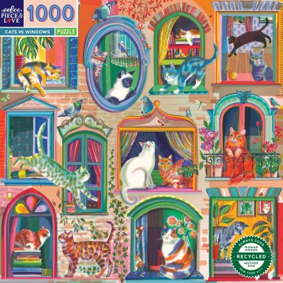 Puzzle  Eeboo-51461 Cats In Windows