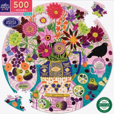 Puzzle  eeBoo-51519 Fruits & Flowers Still Life