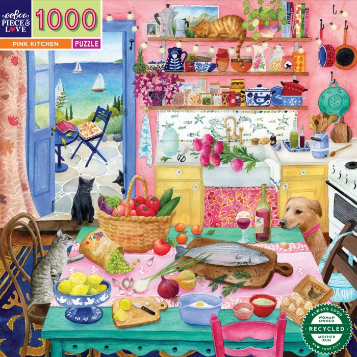 Puzzle Eeboo-51600 Pink Kitchen