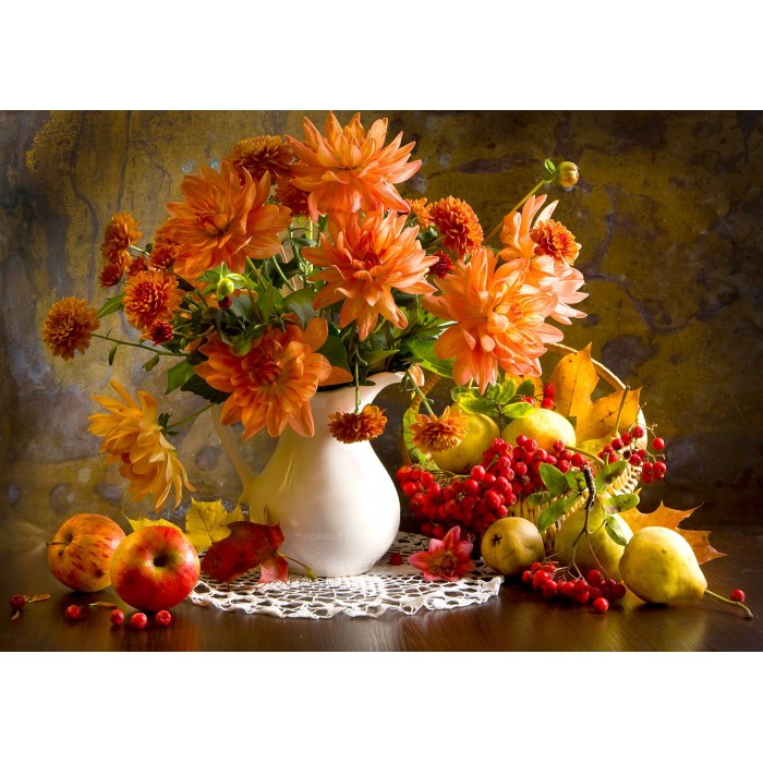 Puzzle Enjoy-Puzzle-1233 Still Life with Orange Dahlias