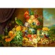 Josef Schuster: Still Life with Fruit Flowers and a Parrot