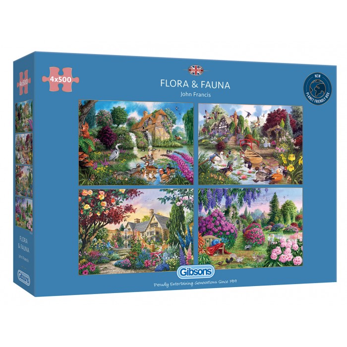 Gibsons-G5025 4 Puzzles - John Francis : Flore et Faune