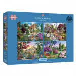  Gibsons-G5025 4 Puzzles - John Francis : Flore et Faune