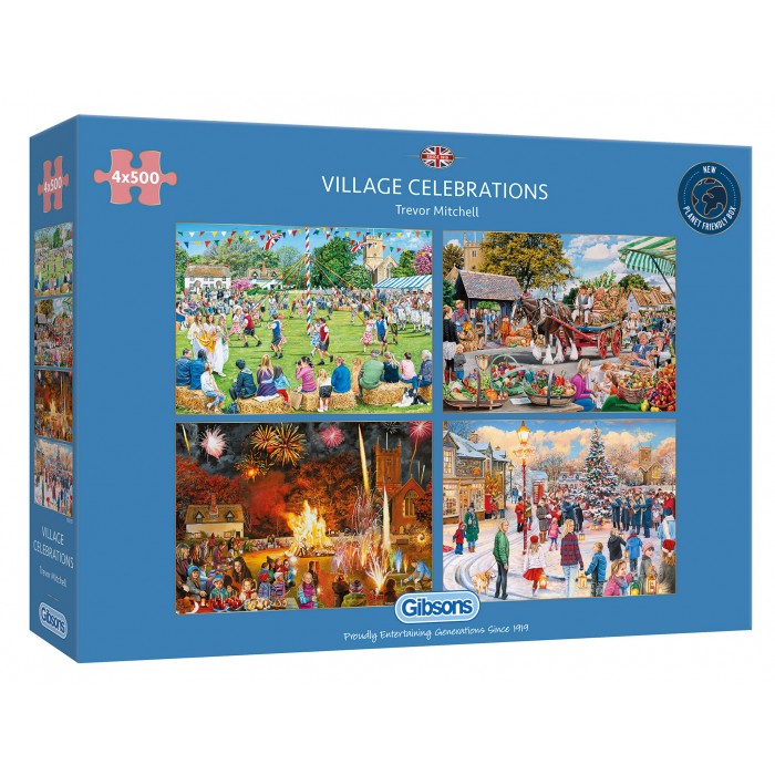 Gibsons-G5051 4 Puzzles - Trevor Mitchell - Village Celebrations