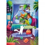 Puzzle  Magnolia-7051 Girl & Cats