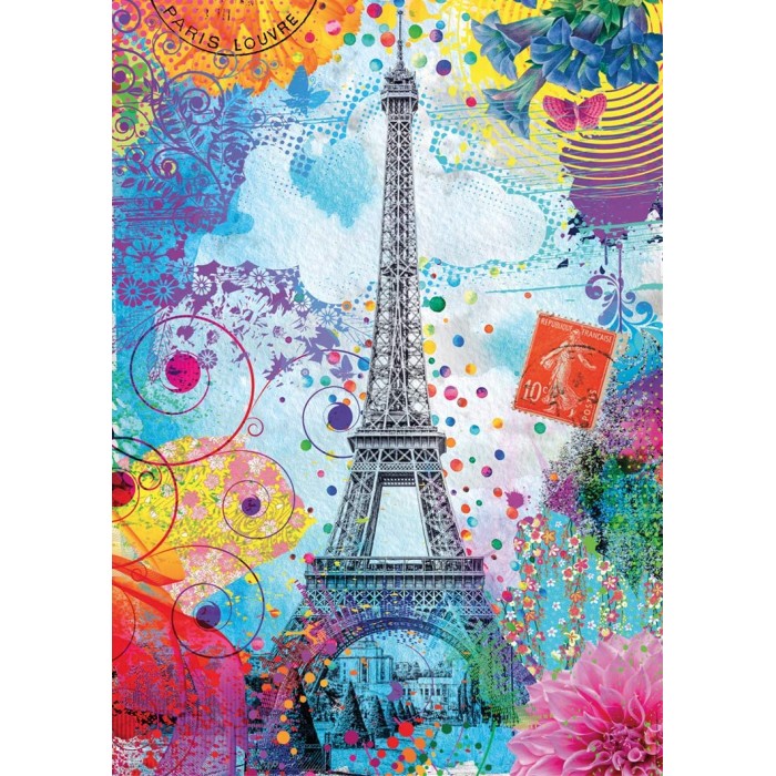 Puzzle Nathan-00950 Tour Eiffel Multicolore
