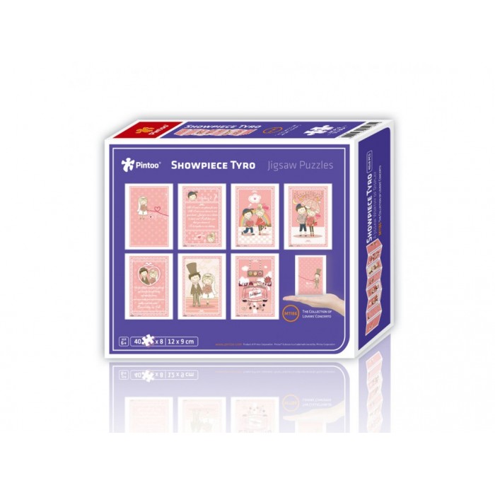 Pintoo-M1186 8 Puzzles 40 Pieces - Plastic Puzzle - Showpiece - The Collection of Lovers' Concerto