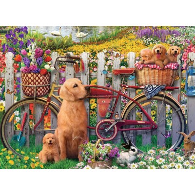 Puzzle  Ravensburger-00209 Cute dogs in the Garden