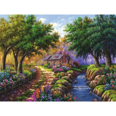 Puzzle  Ravensburger-00735 Cottage by the River