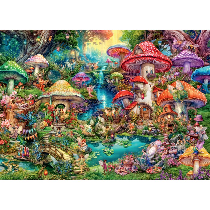 Puzzle Ravensburger-01258 The Mushroom Village - Aimee Stewart