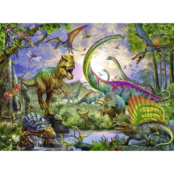 Puzzle Ravensburger-12718 Royaume des Dinosaures