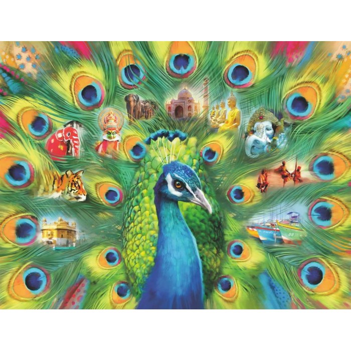 Puzzle Ravensburger-16567 Land of the Peacock