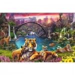 Puzzle  Ravensburger-16719 Tigers by the Lagoon