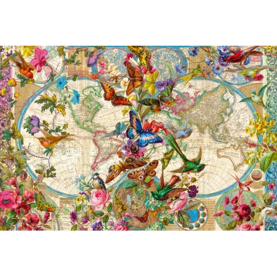 Puzzle  Ravensburger-17117 Fauna and Flora Map