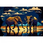 Puzzle  Roovi-81117 Vibrant Elephants