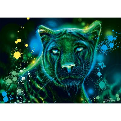Puzzle  Schmidt-Spiele-58517 Neon Blue Green Panther