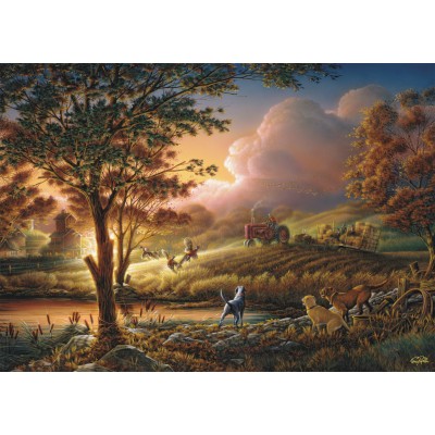 Puzzle  Schmidt-Spiele-58544 Sunshine Gold Over Ripe Fields