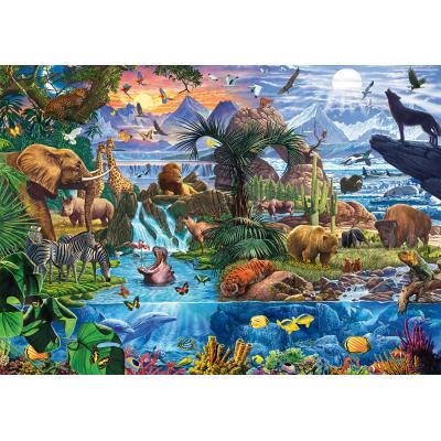 Puzzle  Schmidt-Spiele-58866 Panorama of the Animal World