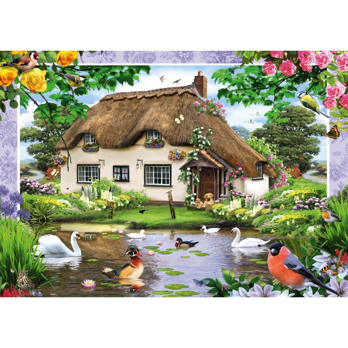 Puzzle Schmidt-Spiele-58974 Romantisches Landhaus