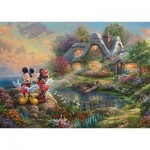 Puzzle  Schmidt-Spiele-59639 Thomas Kinkade, Disney-Sweethearts Mickey & Minnie