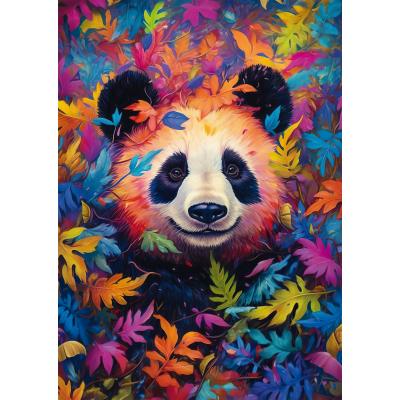 Puzzle  Schmidt-Spiele-59781 Panda Bear in the Rainbow Forest