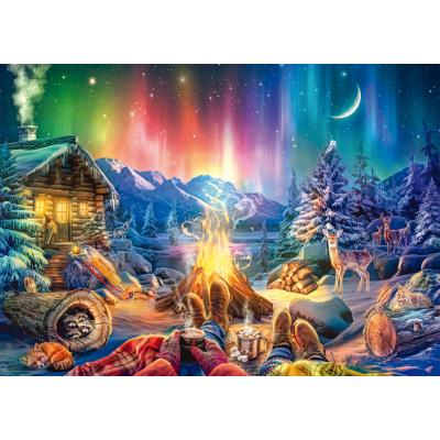 Puzzle  Schmidt-Spiele-59787 Campfire Romance under a Starry Sky