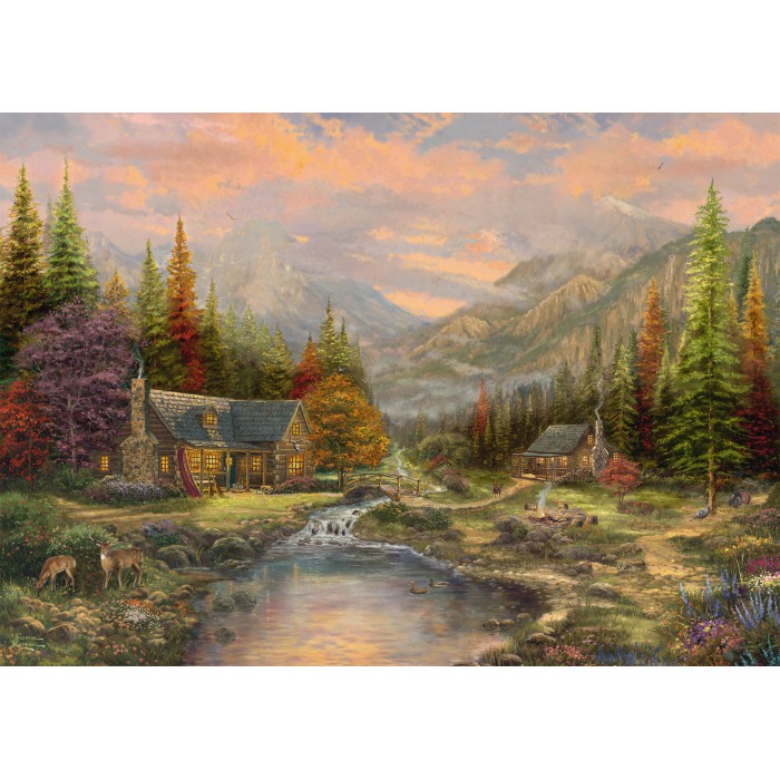 Schmidt-Spiele-59799 Wooden puzzle - Mountain Scenery with Stream