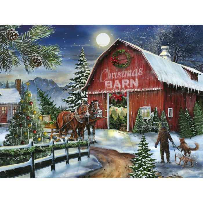 Puzzle Sunsout-29788 XXL Pieces - At the Christmas Barn