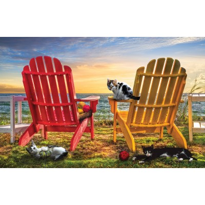 Puzzle  Sunsout-30112 Celebrate Life Gallery - Cat Nap at the Beach