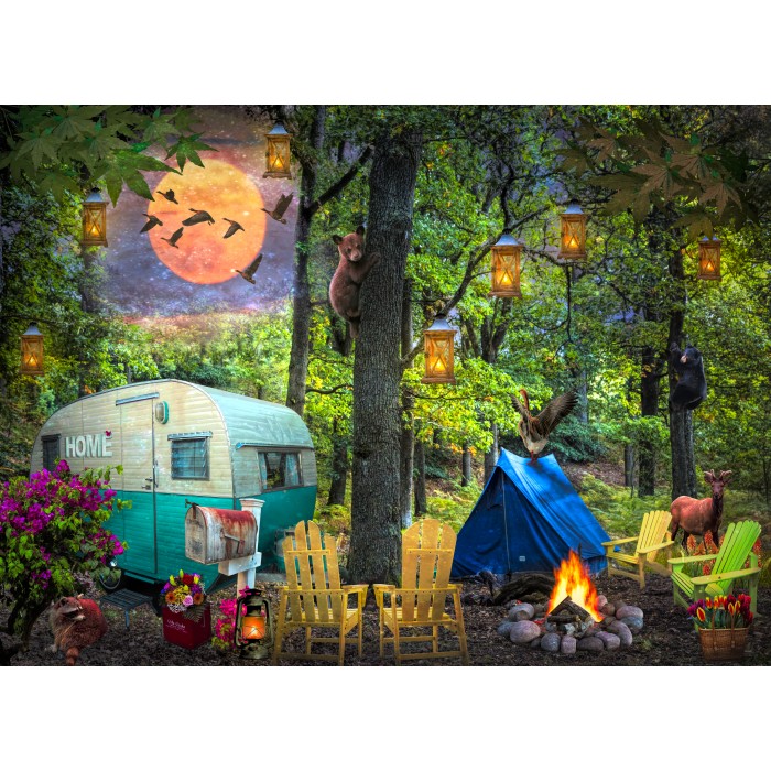 Puzzle Sunsout-30152 XXL Pieces - Summertime Camping