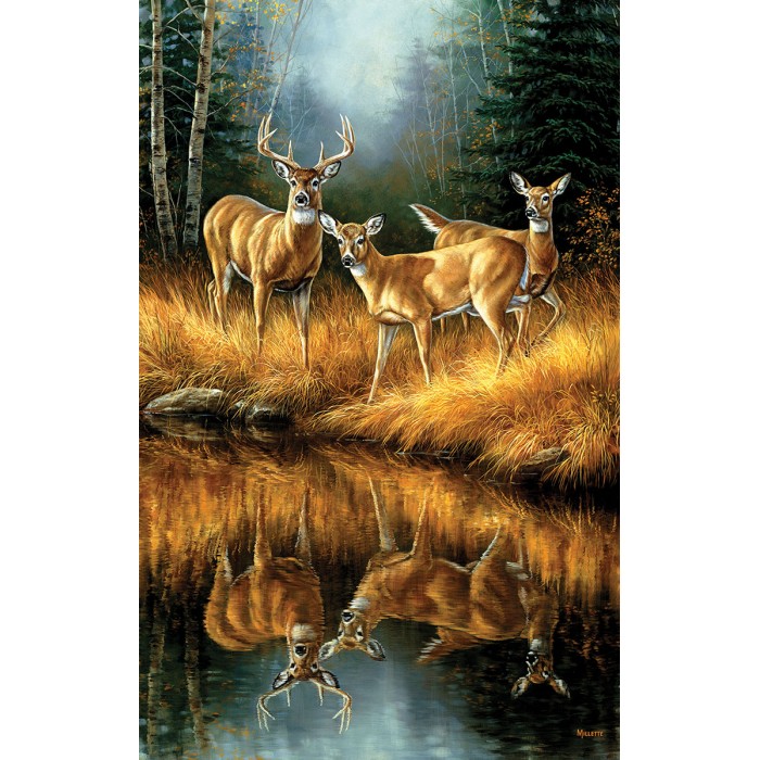 Puzzle Sunsout-30923 Rosemary Millette - Whitetail Reflections
