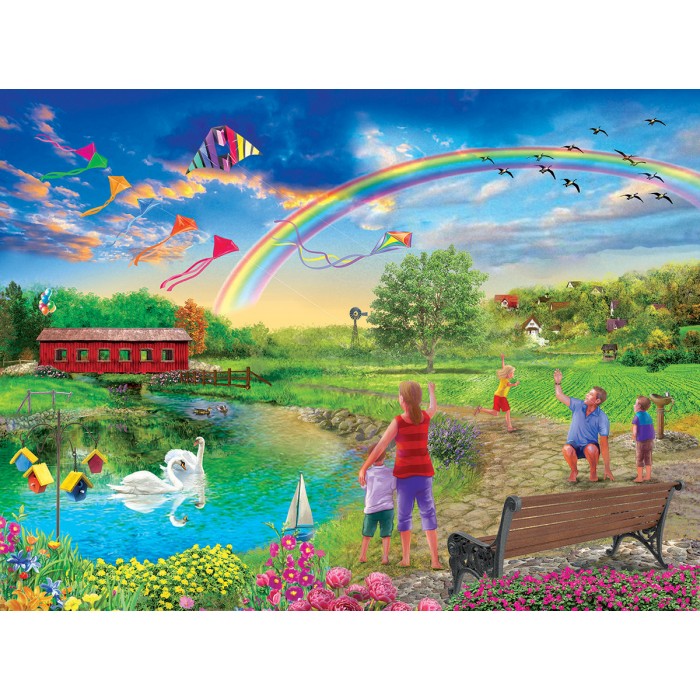 Puzzle Sunsout-31536 Kite Flying