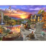 Puzzle  Sunsout-31589 XXL Pieces - Sunset Cabin