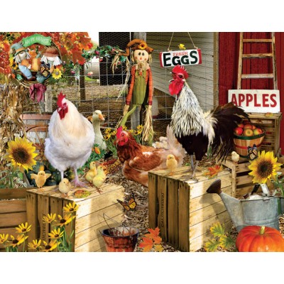 Puzzle  Sunsout-34896 XXL Pieces - Lori Schory - Chickens on the Farm