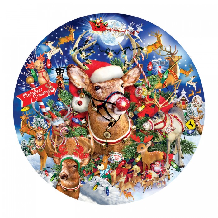 Puzzle Sunsout-35114 Reindeer Madness