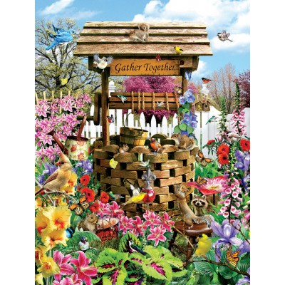 Puzzle  Sunsout-35157 Birds at the Wishing Well