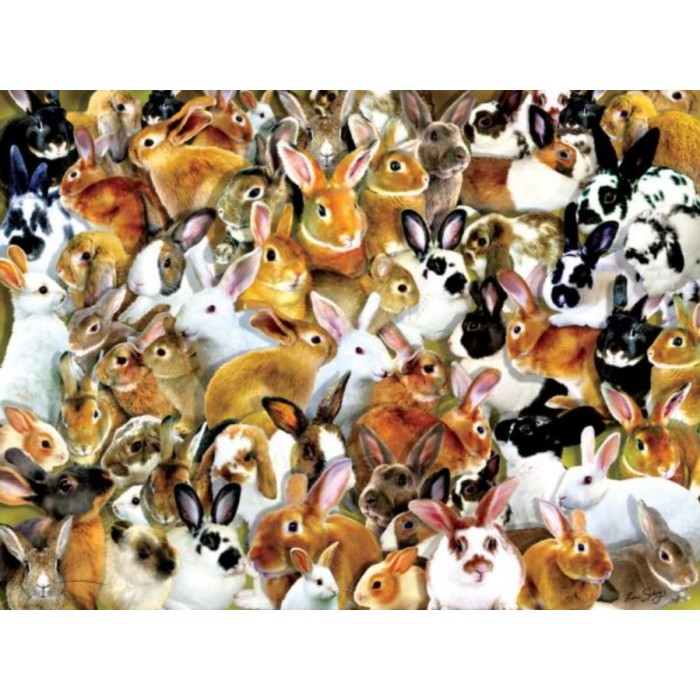 Puzzle Sunsout-35211 Lori Schory - A Bundle of Bunnies