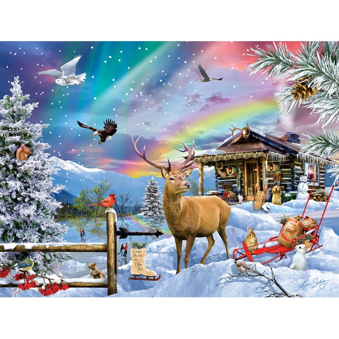 Puzzle Sunsout-35221 Pièces XXL - Lori Schory- Hiver dans les Montagnes