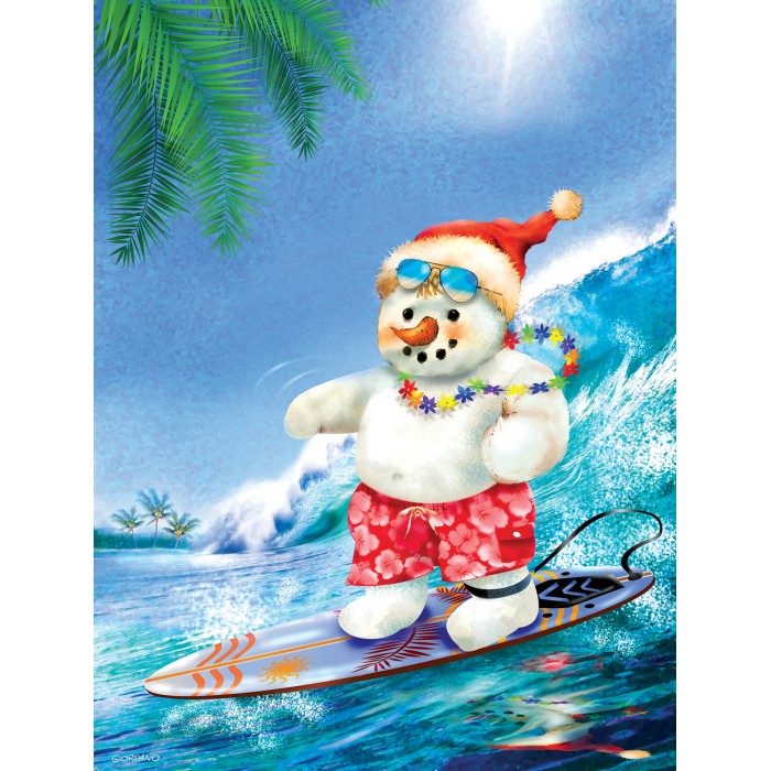 Puzzle Sunsout-37191 XXL Pieces - Surfin' Santa