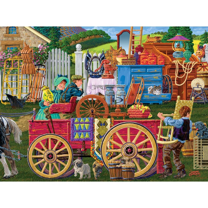 Puzzle Joseph Burgess Vintage Yard Sale Sunsout 38640 1000 Pieces Jigsaw Puzzles Retro And Nostalgia Jigsaw Puzzle