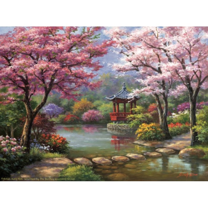 Puzzle Sunsout-41167 Sung Kim - Spring Pagoda