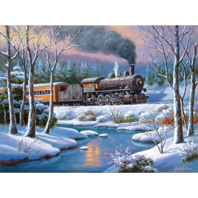 Puzzle  Sunsout-41619 Sung Kim - Winter Forest Express