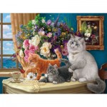 Puzzle  Sunsout-42929 Pièces XXL - Le Tableau des Chatons