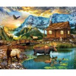 Puzzle  Sunsout-46021 White Mountain Cabin