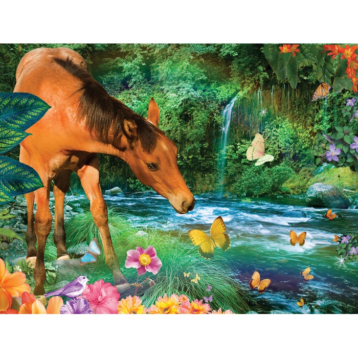 Puzzle Sunsout-48450 Pièces XXL - Petit Cheval Brun