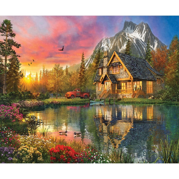Puzzle Sunsout-50071 Dominic Davidson - The Mountain Cabin