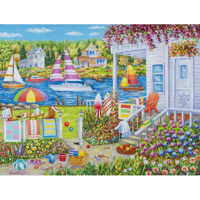 Puzzle Sunsout-50509 Pièces XXL - Maison sur l'Eau