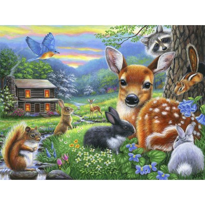 Puzzle  Sunsout-52034 XXL Pieces - Spring at the Cabin