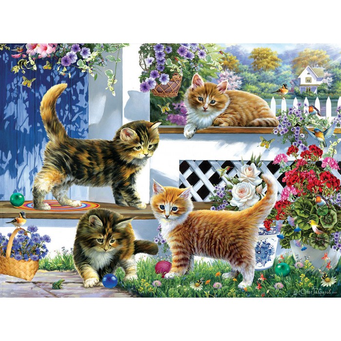 Puzzle Sunsout-61930 Pièces XXL - Chatons sur la Veranda