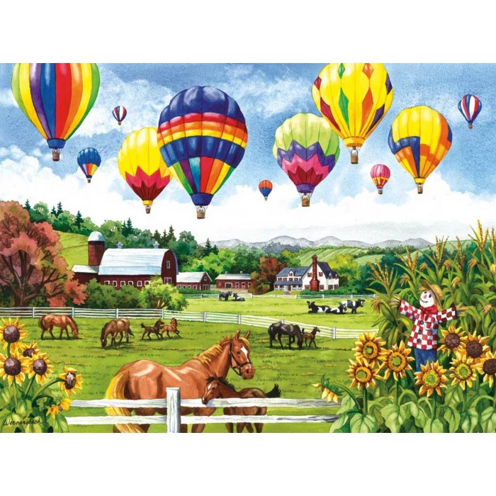 Puzzle Sunsout-62967 XXL Pieces - Balloons over Fields